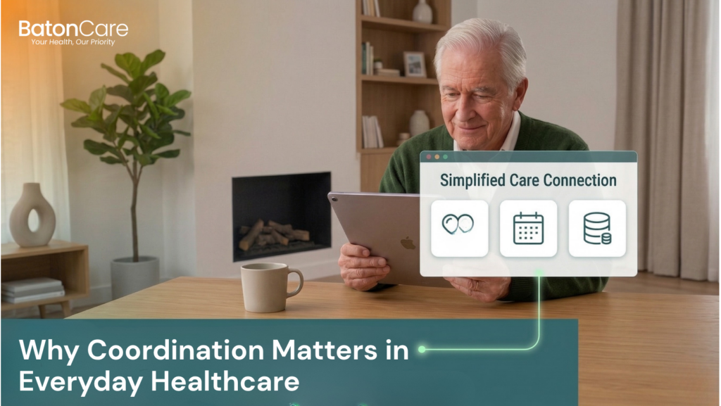 Coordination in healthcare involving appointments, follow-ups, and communication between providers